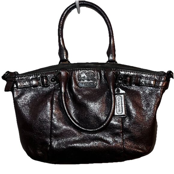 Vintage Y2K Coach Madison Sophia 18816 Bronze Metallic Leather Tote Satchel - Picture 1 of 16